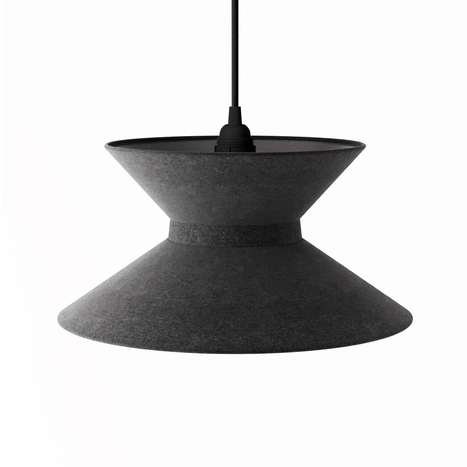 Paralume in tessuto Clessidra per lampada a sospensione - Lana Grigio Scuro Lana grigio scuro