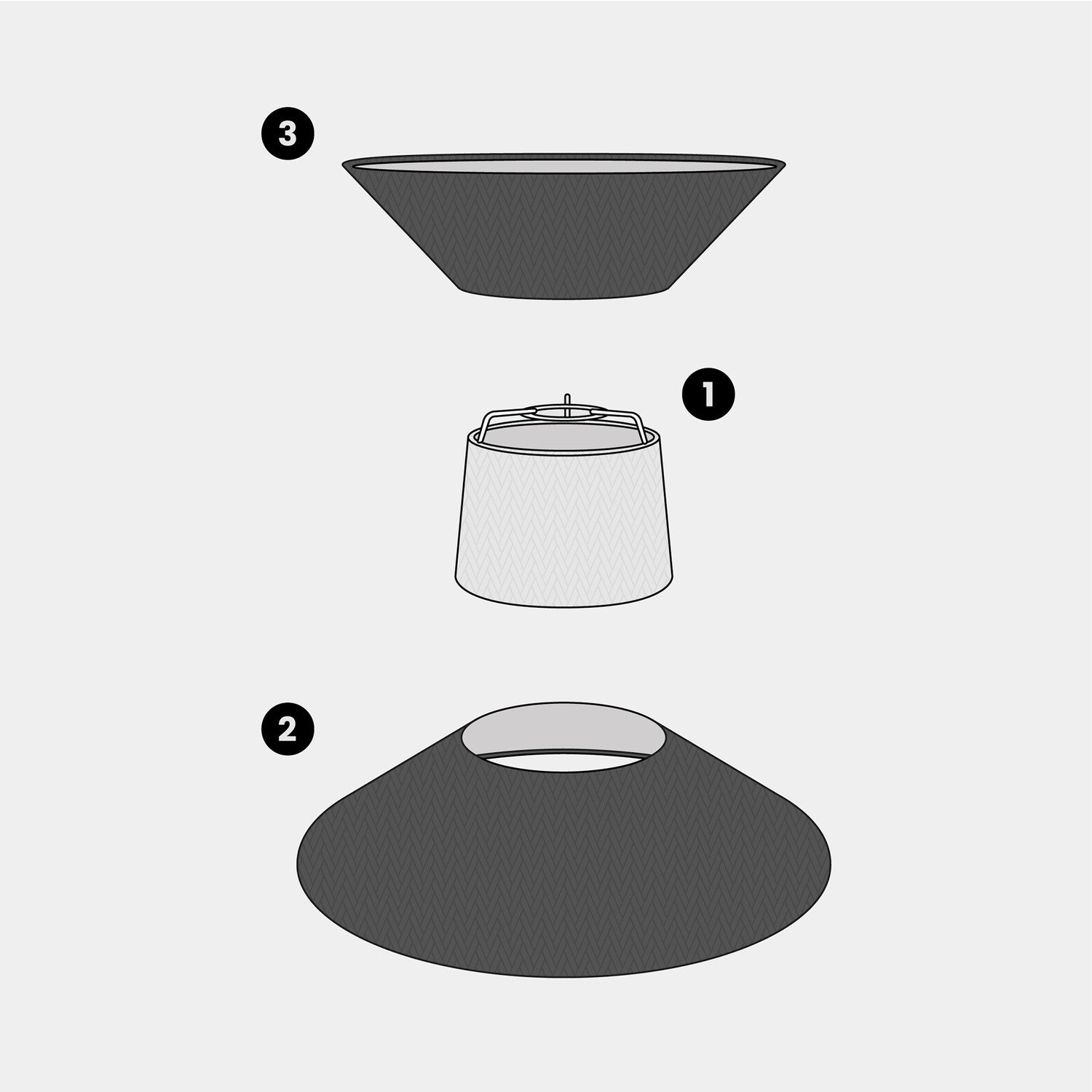 Paralume in tessuto Clessidra Teletta antracite - Made in Italy Arenal sabbia