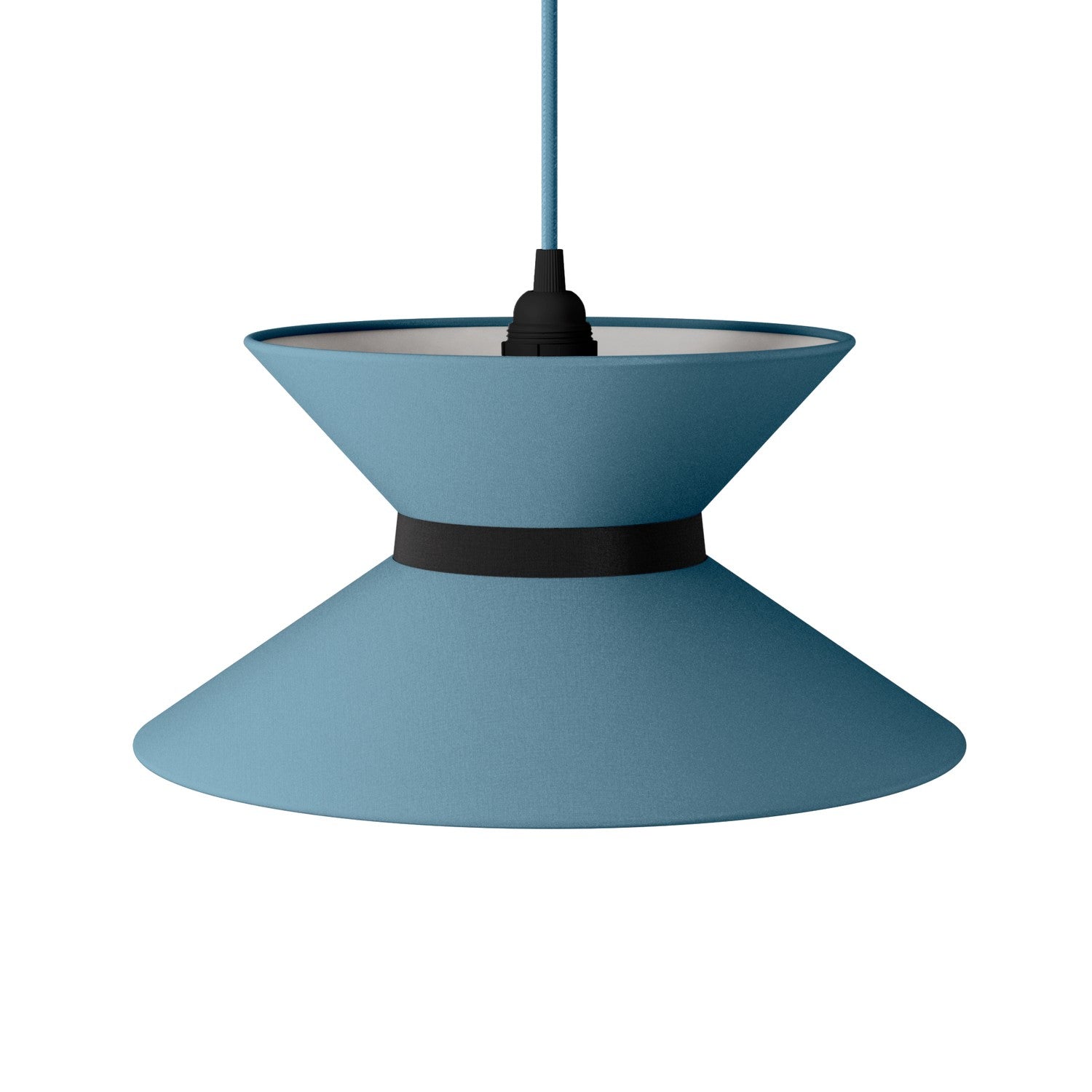 Paralume in tessuto Clessidra Teletta azzurro severo - Made in Italy Teletta antracite