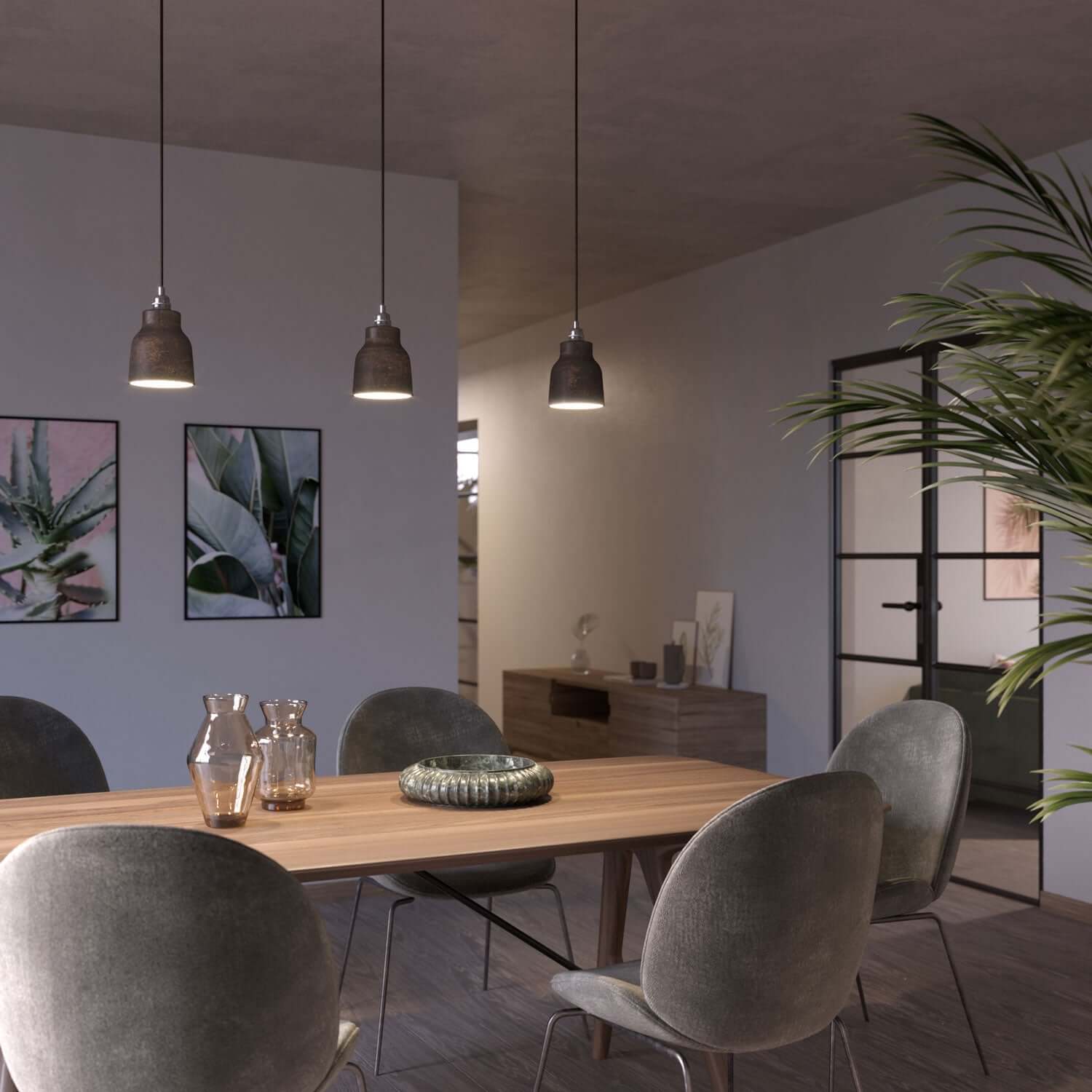 Paralume Vaso in ceramica, collezione Materia - Made in Italy - Effetto corten