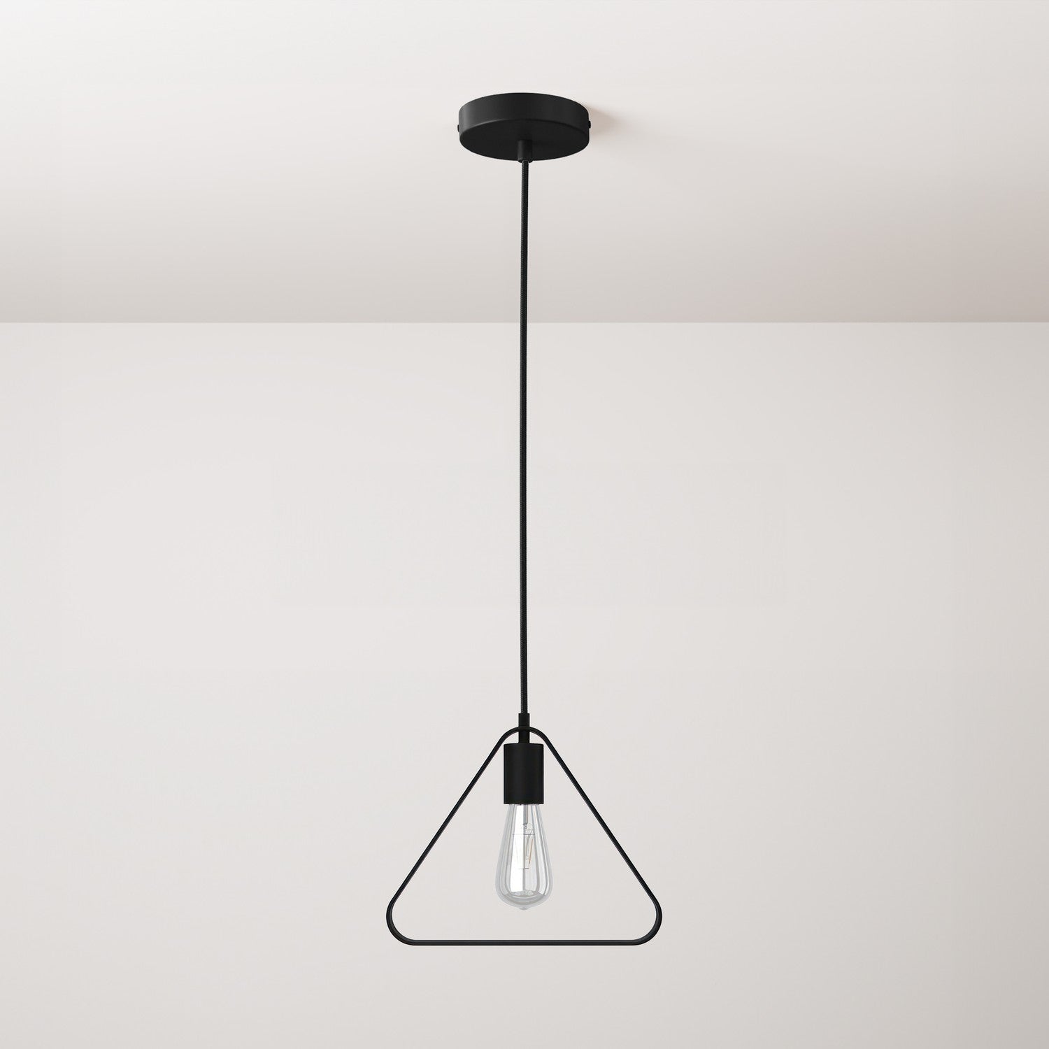Pendant lamp with textile cable, Duedì Apex lampshade and metal details - Black