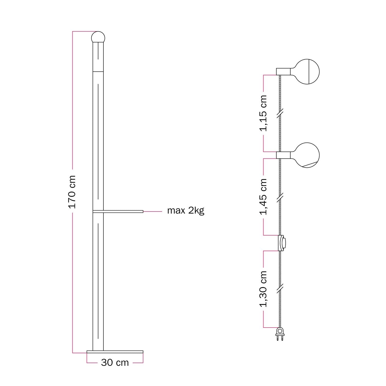 Rocco XXL - Lampada da terra multicolor con lampadina Maria e Camo