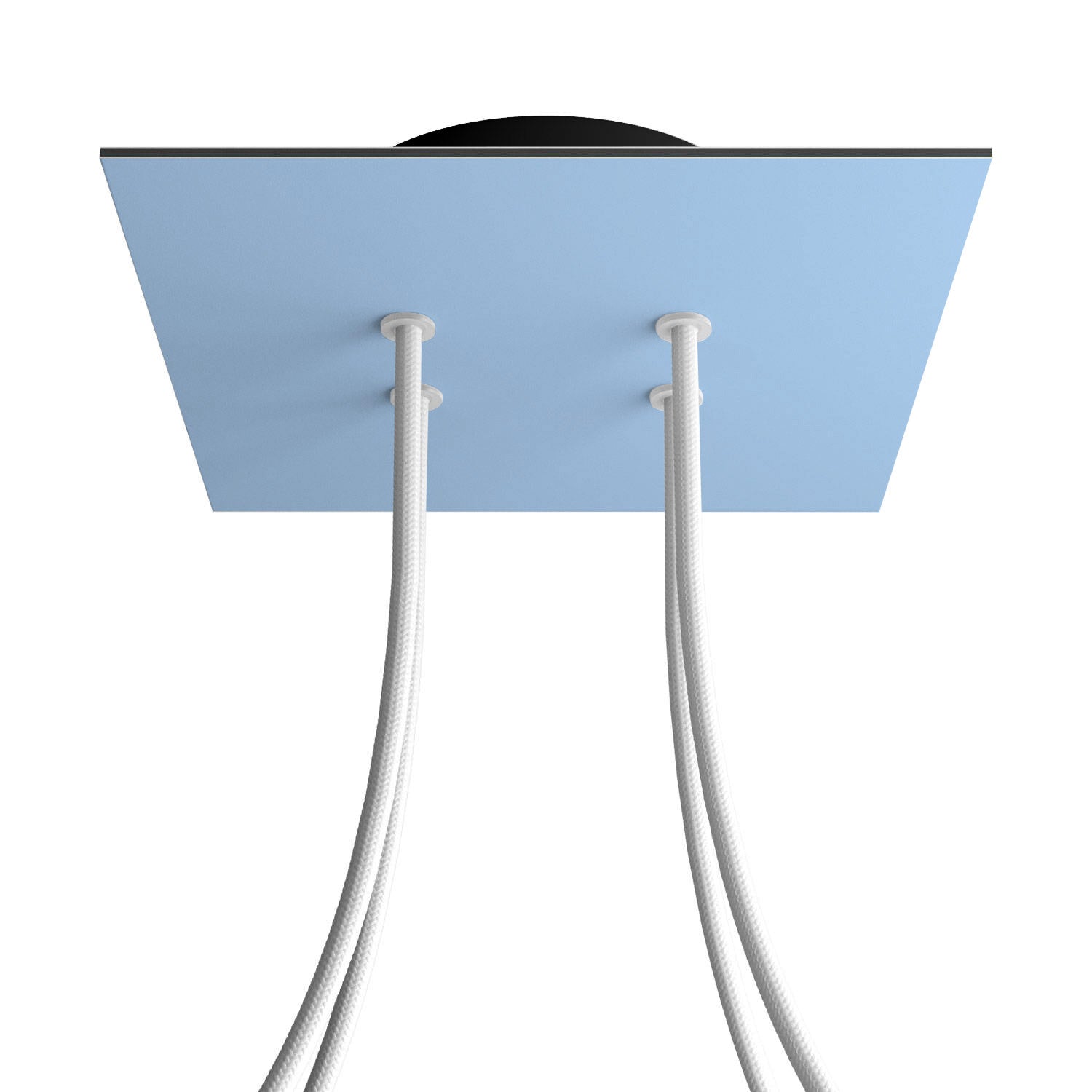 Rosone Rose-One quadrato, 200 mm con 4 fori e 4 fori laterali - Blu carta da zucchero Nero