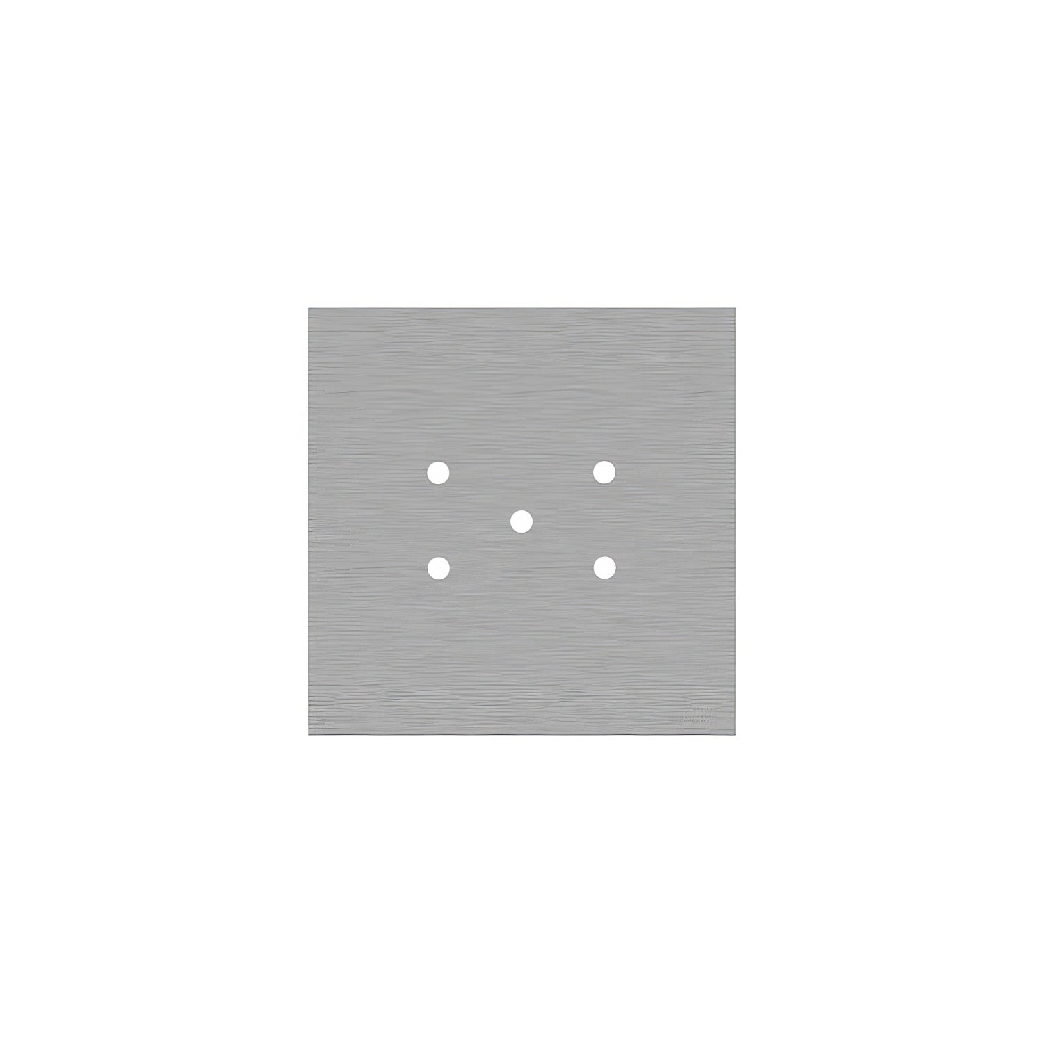 Rosone Rose-One quadrato, 200 mm con 5 fori e 4 fori laterali - Dibond Acciaio satinato Bianco