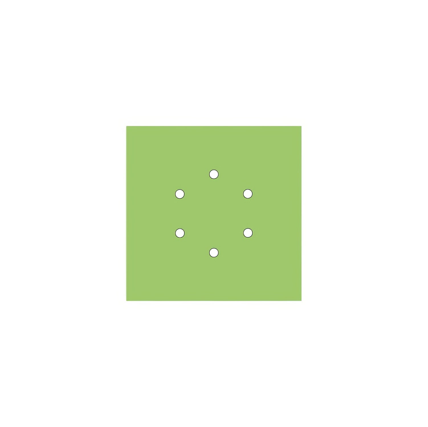 Rosone Rose-One quadrato, 200 mm con 6 fori e 4 fori laterali - Verde prato Bianco