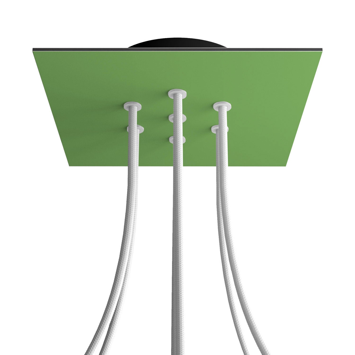 Rosone Rose-One quadrato, 200 mm con 7 fori e 4 fori laterali - Verde prato Nero