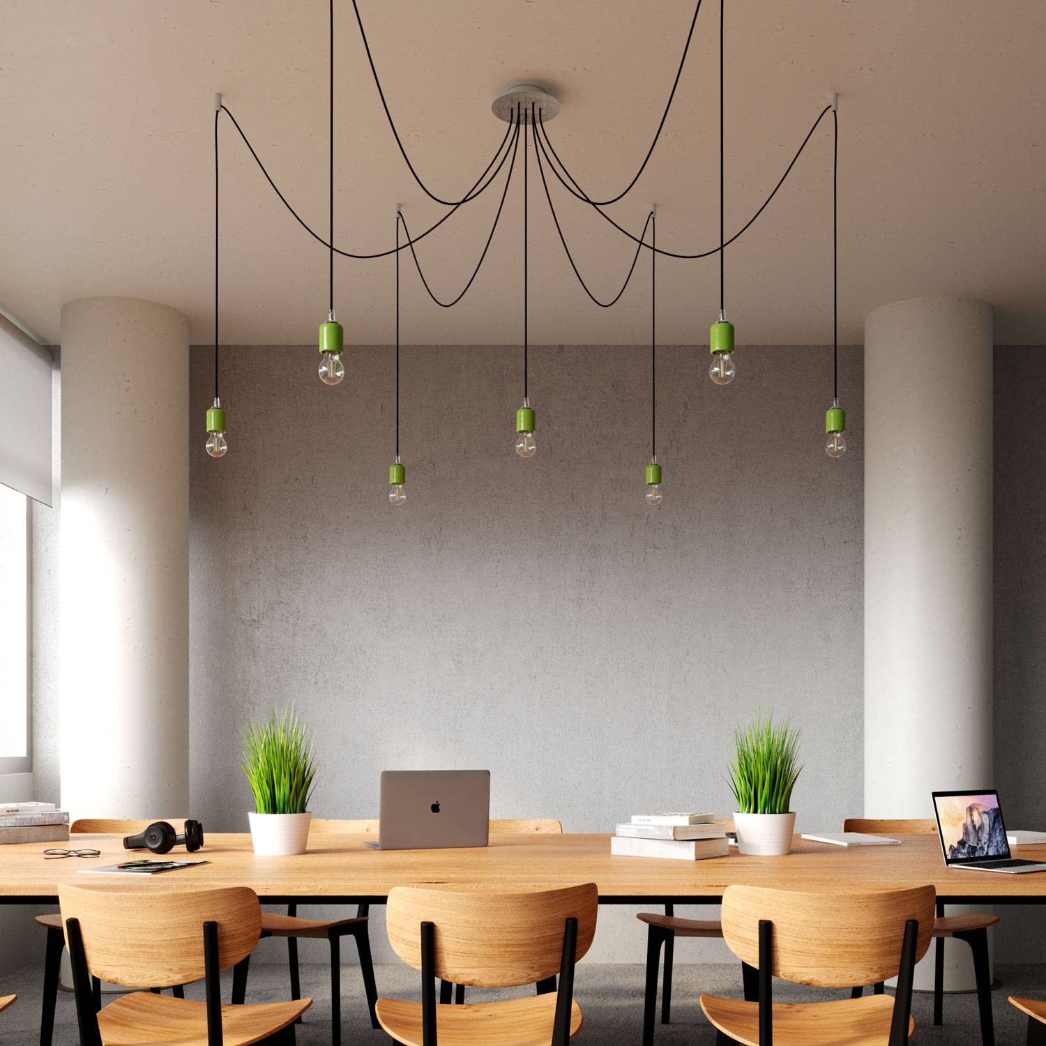 Rosone Rose-One rotondo, diametro 200 mm con 7 fori e 4 fori laterali - Dibond Acciaio satinato Bianco