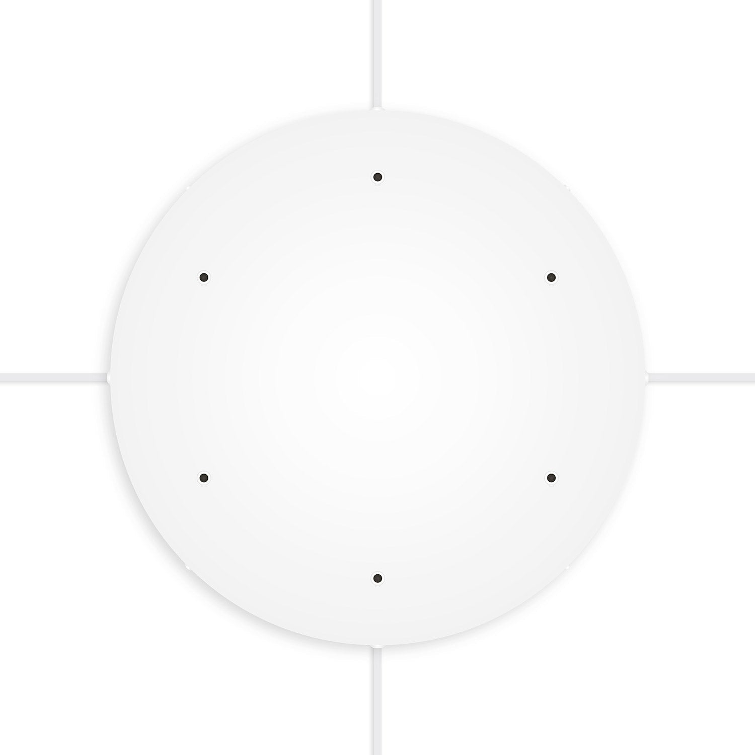 Rosone rotondo in alluminio Ø 50 cm con staffa e cavo di messa a terra, con 6 fori frontali - Bianco Opaco 4
