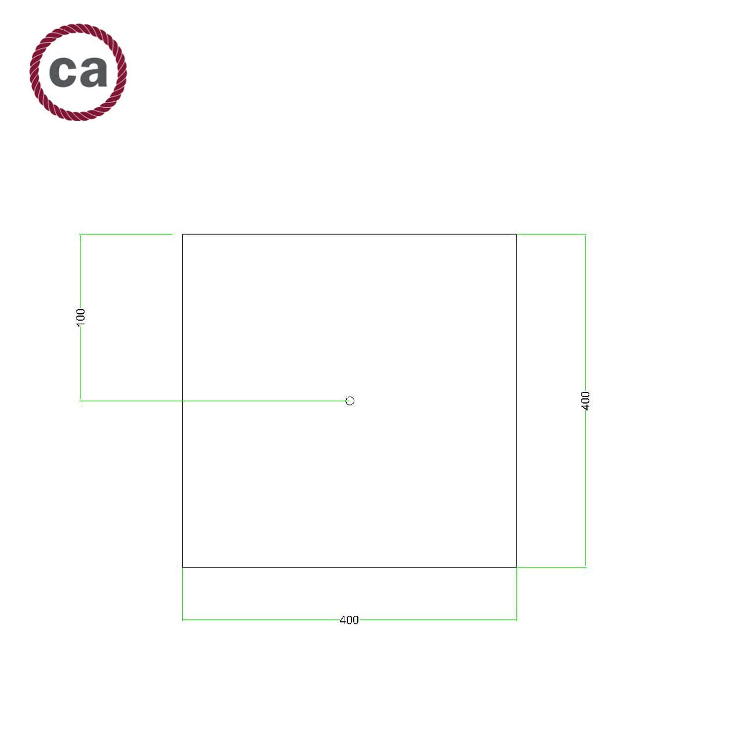 Rosone XXL Rose-One quadrato, 400 mm con 1 foro e 4 fori laterali - Marmo Carrara Bianco