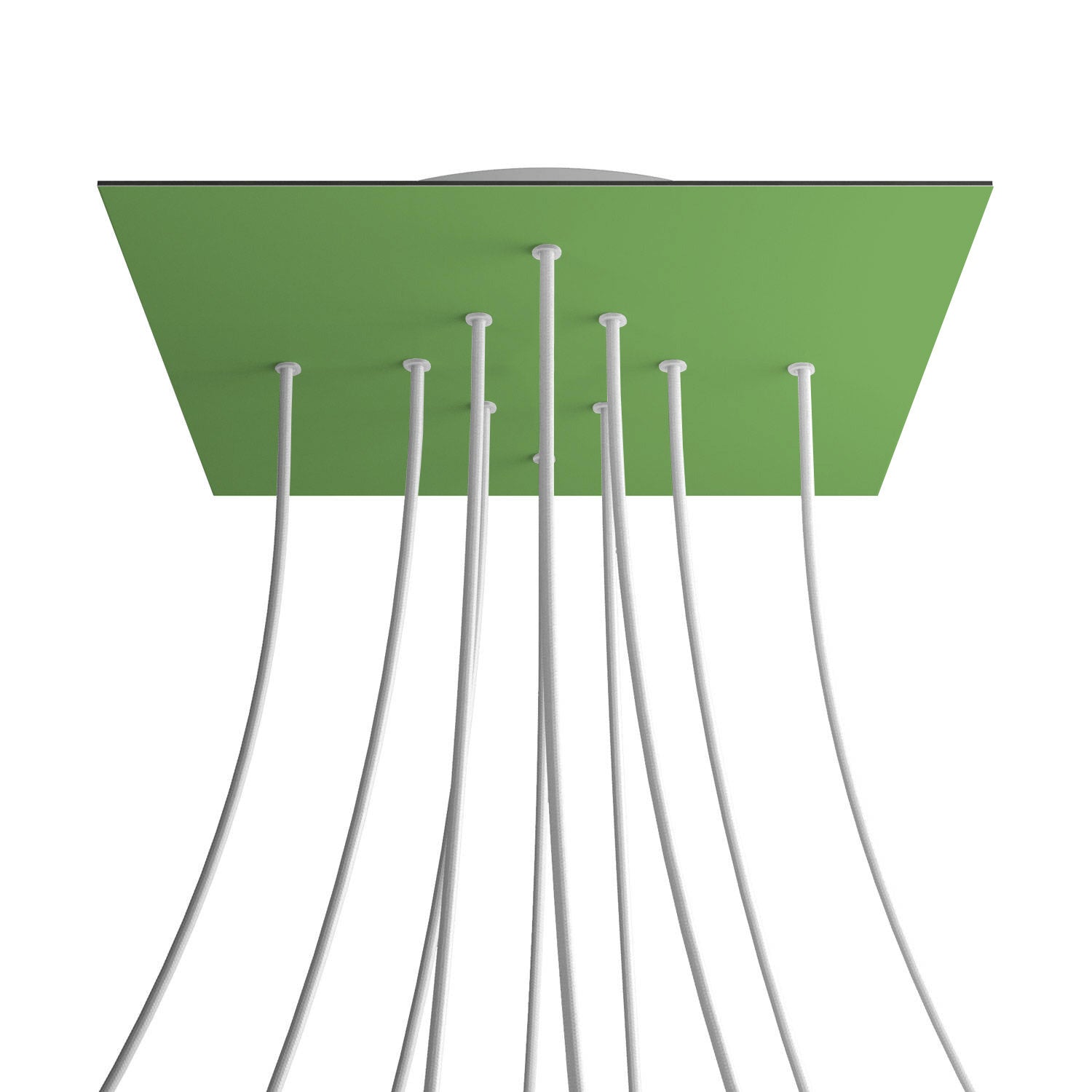 Rosone XXL Rose-One quadrato, 400 mm con 10 fori e 4 fori laterali - Verde prato Bianco