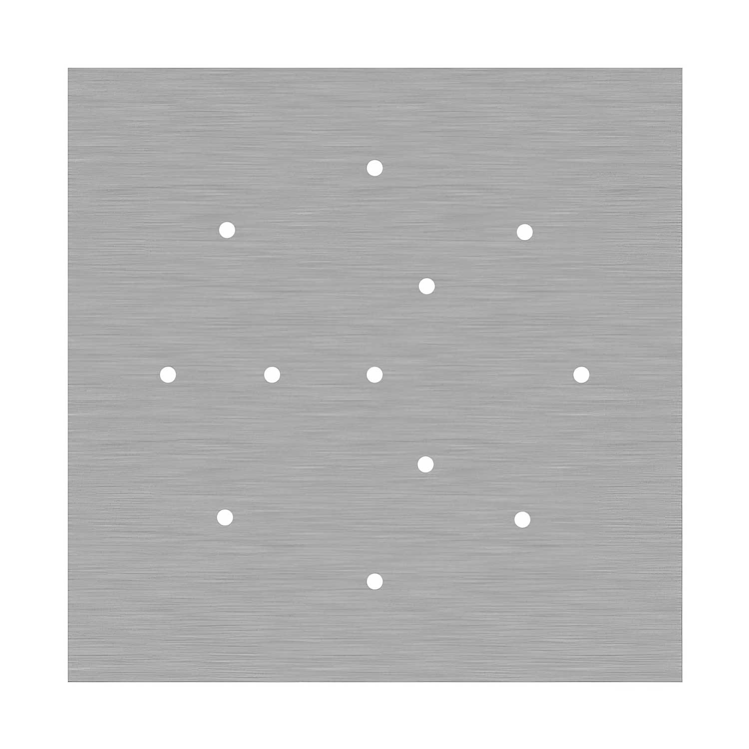 Rosone XXL Rose-One quadrato, 400 mm con 12 fori e 4 fori laterali - Dibond Acciaio satinato Bianco