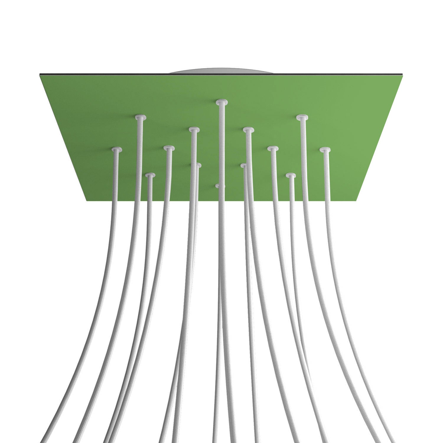 Rosone XXL Rose - One quadrato, 400 mm con 14 fori e 4 fori laterali - Verde prato - Creative Cables