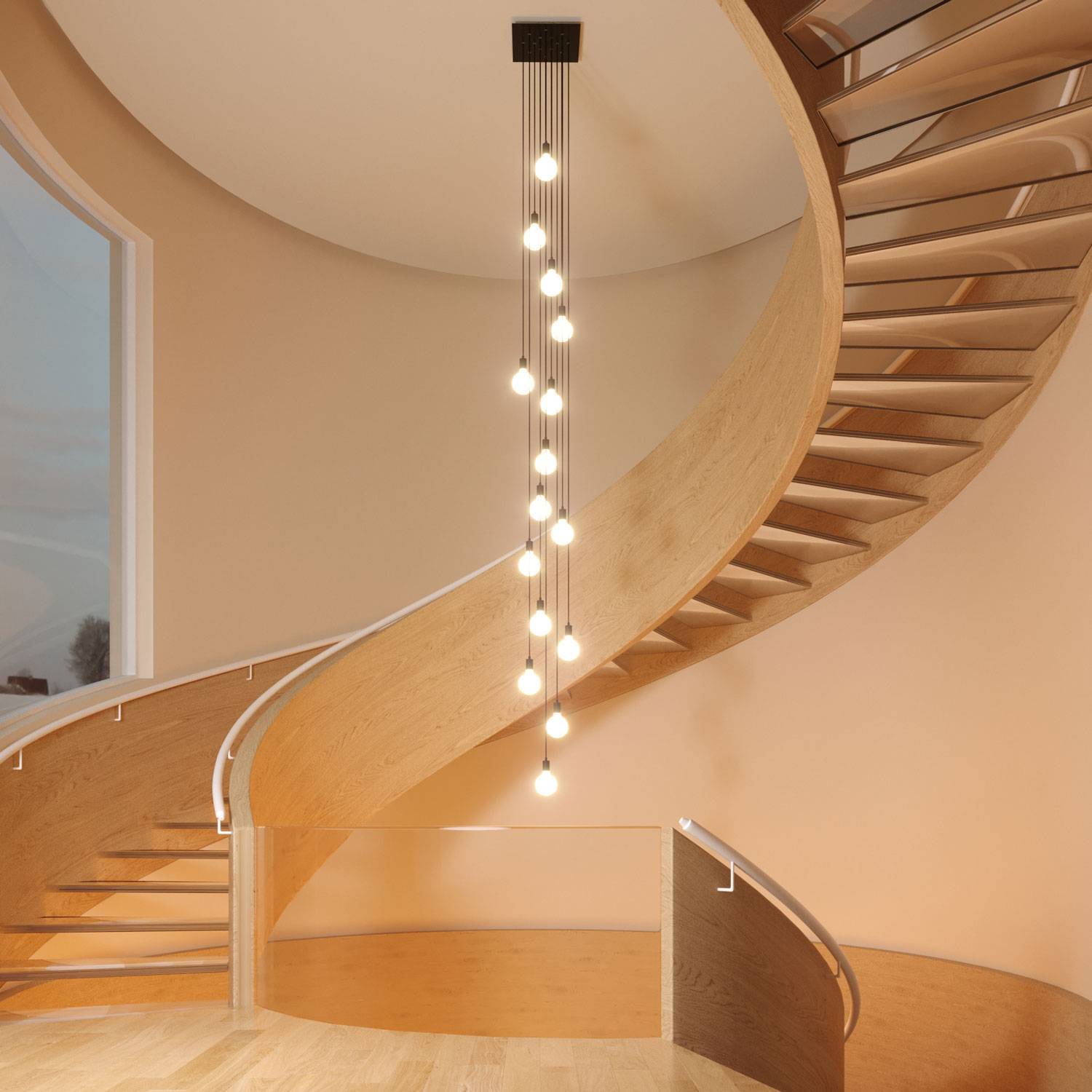 Rosone XXL Rose-One quadrato, 400 mm con 15 fori e 4 fori laterali - Marmo Carrara Bianco