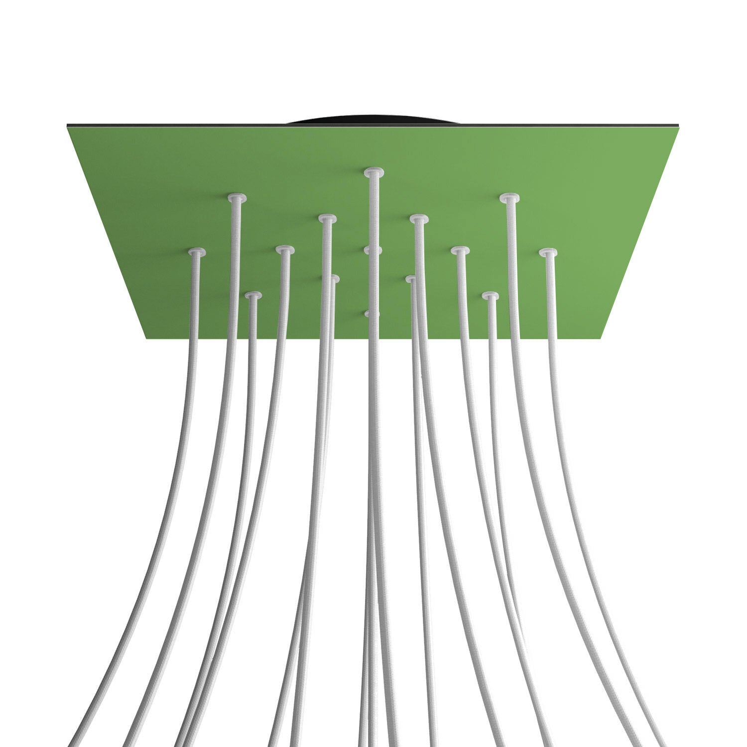 Rosone XXL Rose-One quadrato, 400 mm con 15 fori e 4 fori laterali - Verde prato Nero