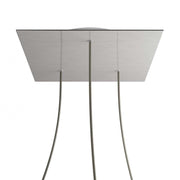 Rosone XXL Rose-One quadrato, 400 mm con 3 fori e 4 fori laterali - Dibond Acciaio satinato Bianco