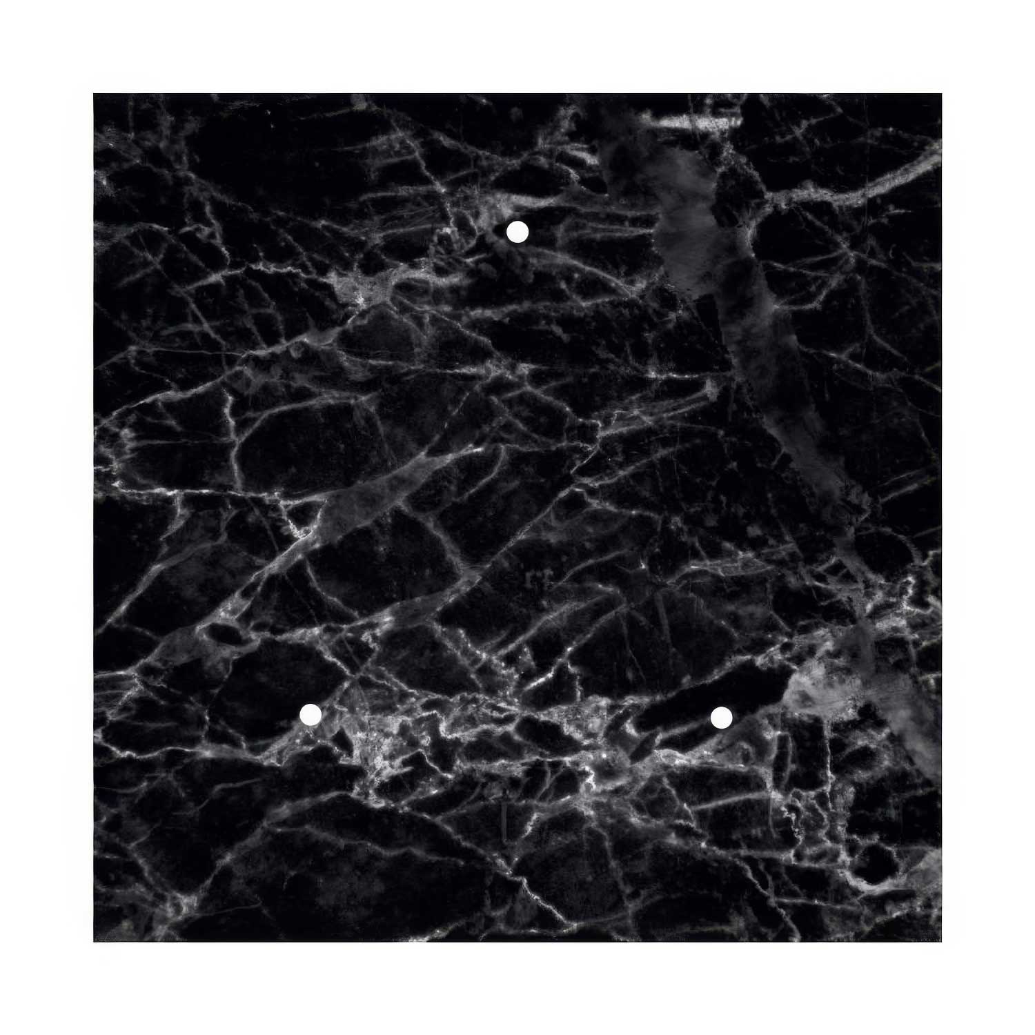 Rosone XXL Rose-One quadrato, 400 mm con 3 fori e 4 fori laterali - Marmo Marquina Bianco