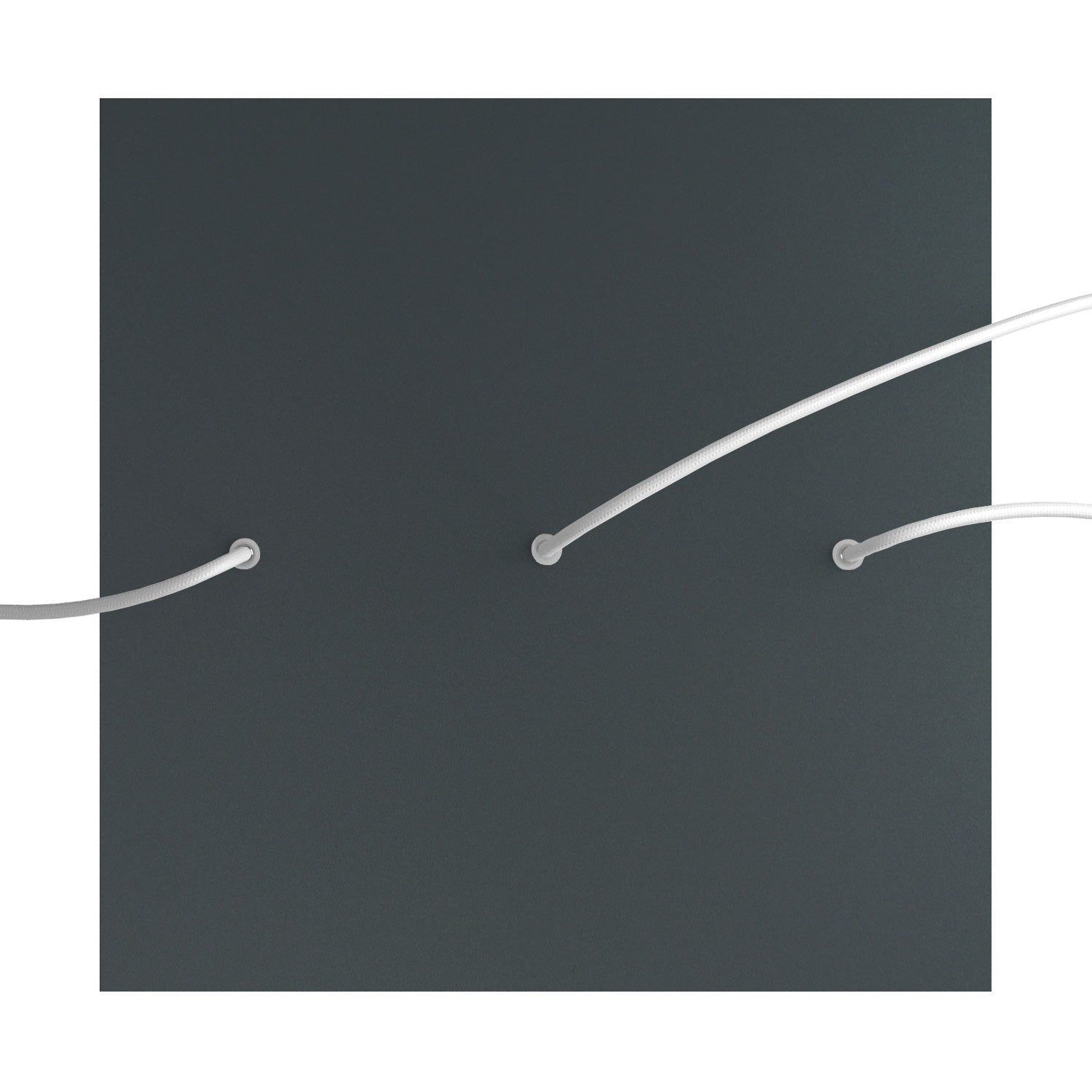 Rosone XXL Rose-One quadrato, 400 mm con 3 fori in linea e 4 fori laterali - Antracite Bianco