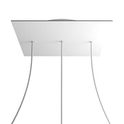 Rosone XXL Rose-One quadrato, 400 mm con 3 fori in linea e 4 fori laterali - Bianco opaco Bianco