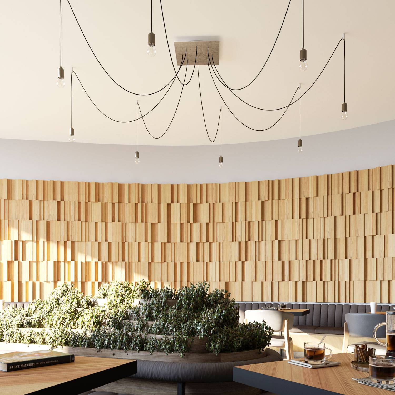 Rosone XXL Rose-One quadrato, 400 mm con 8 fori e 4 fori laterali - Mostarda Bianco