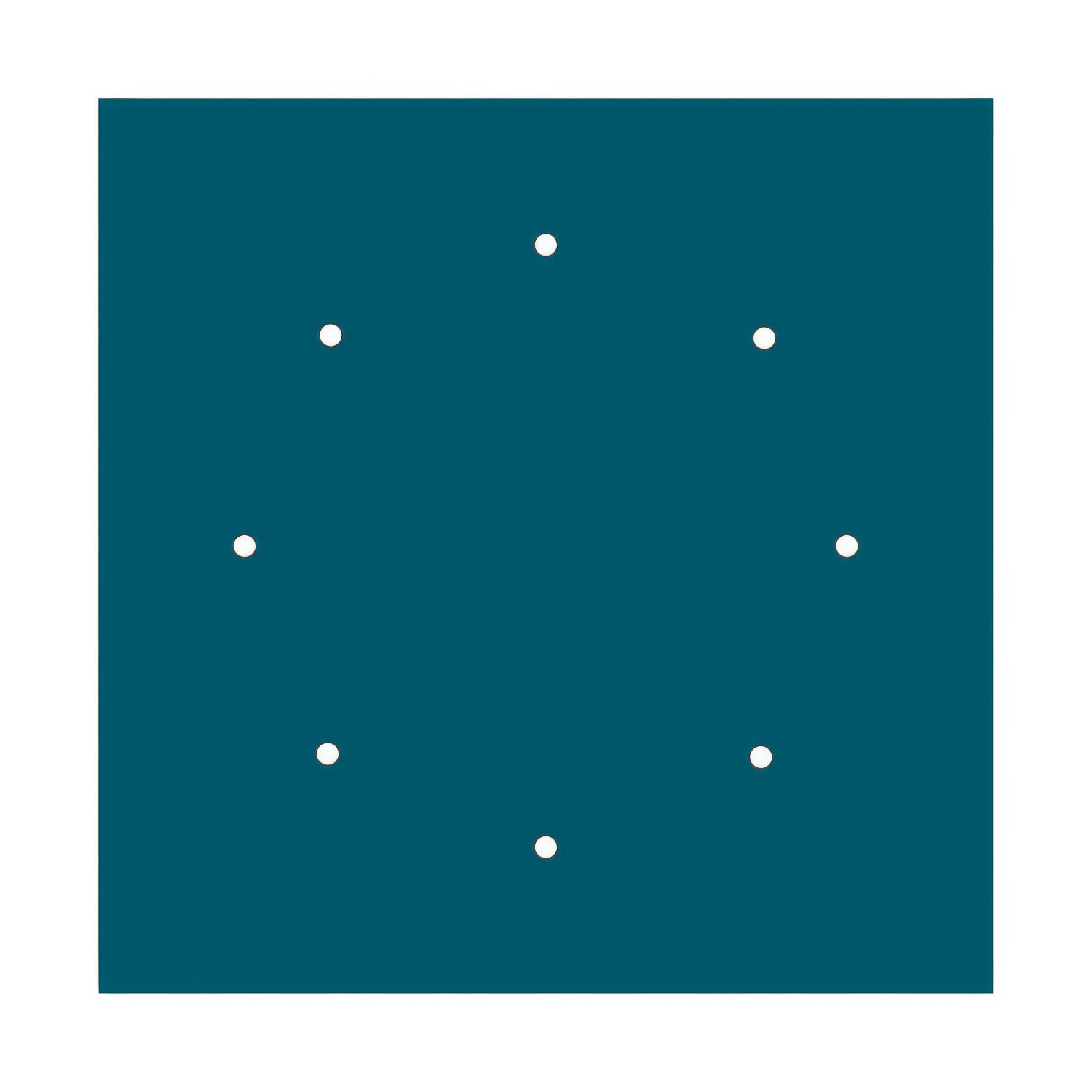 Rosone XXL Rose-One quadrato, 400 mm con 8 fori e 4 fori laterali - Petrolio Bianco