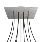 Rosone XXL Rose-One quadrato, 400 mm con 9 fori a X e 4 fori laterali - Cemento Bianco