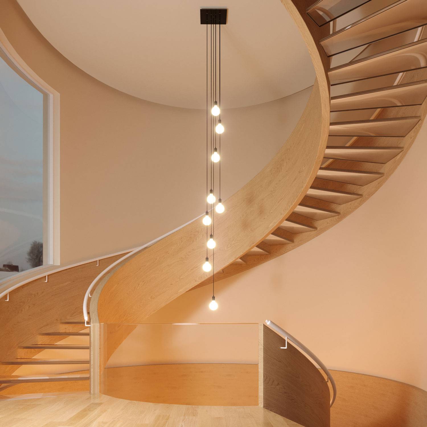 Rosone XXL Rose-One quadrato, 400 mm con 9 fori a X e 4 fori laterali - Cemento Bianco