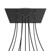 Rosone XXL Rose-One quadrato, 400 mm con 9 fori a X e 4 fori laterali - Nero opaco Bianco