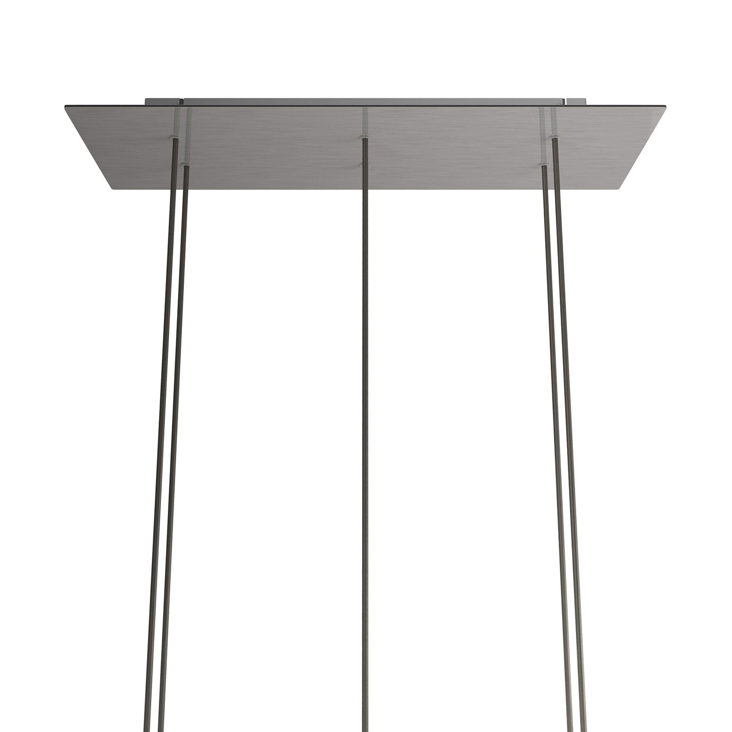 Rosone XXL Rose-One rettangolare a 6 fori e 6 fori laterali, dimensioni 675 x 225 mm - Dibond Acciaio satinato Bianco