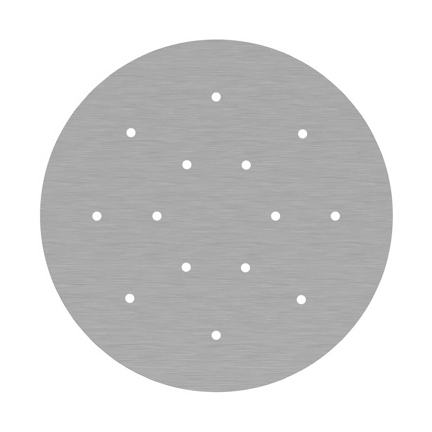 Rosone XXL Rose-One rotondo, diametro 400 mm con 14 fori e 4 fori laterali - Dibond Acciaio satinato Bianco