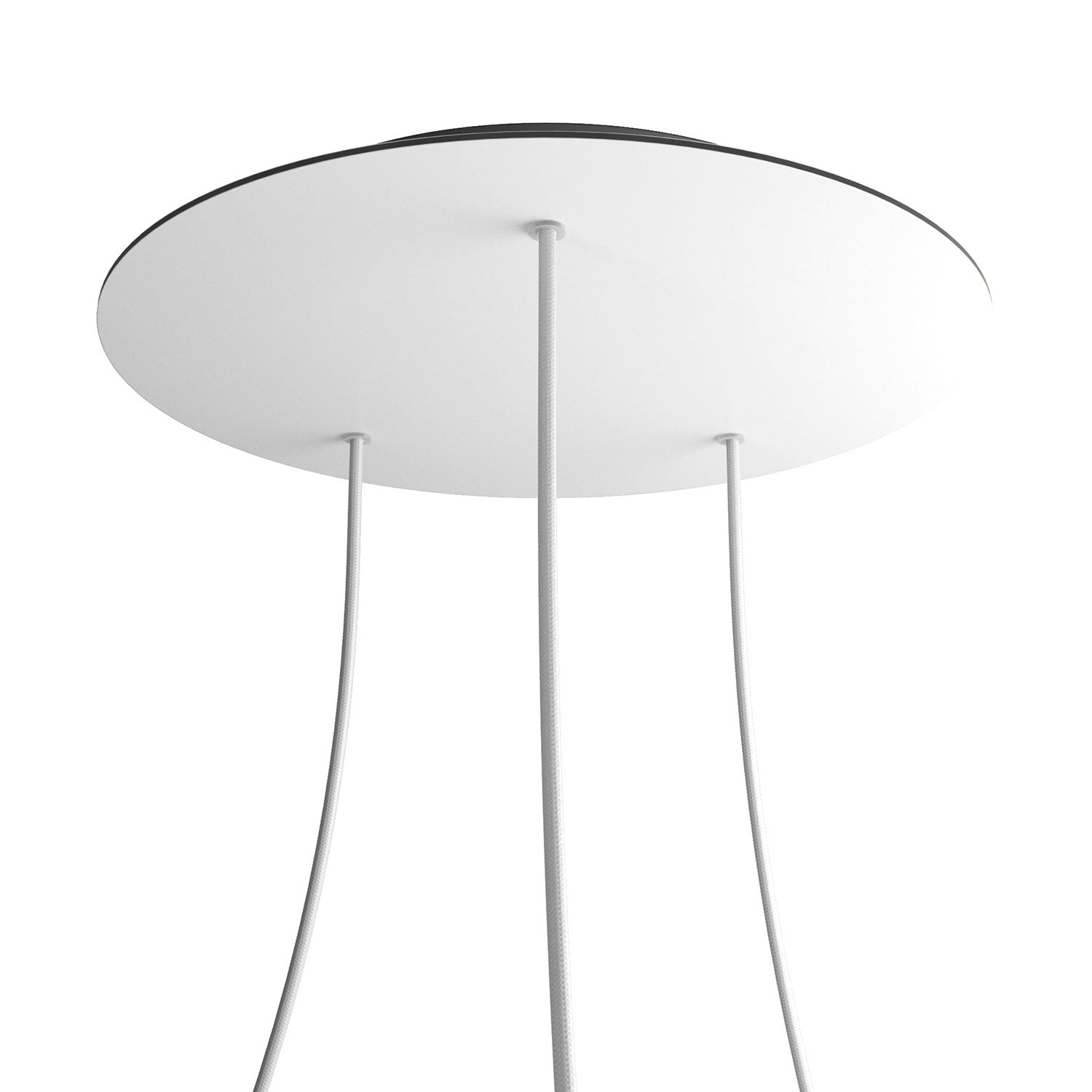 Rosone XXL Rose-One rotondo, diametro 400 mm con 3 fori e 4 fori laterali - Bianco opaco Nero