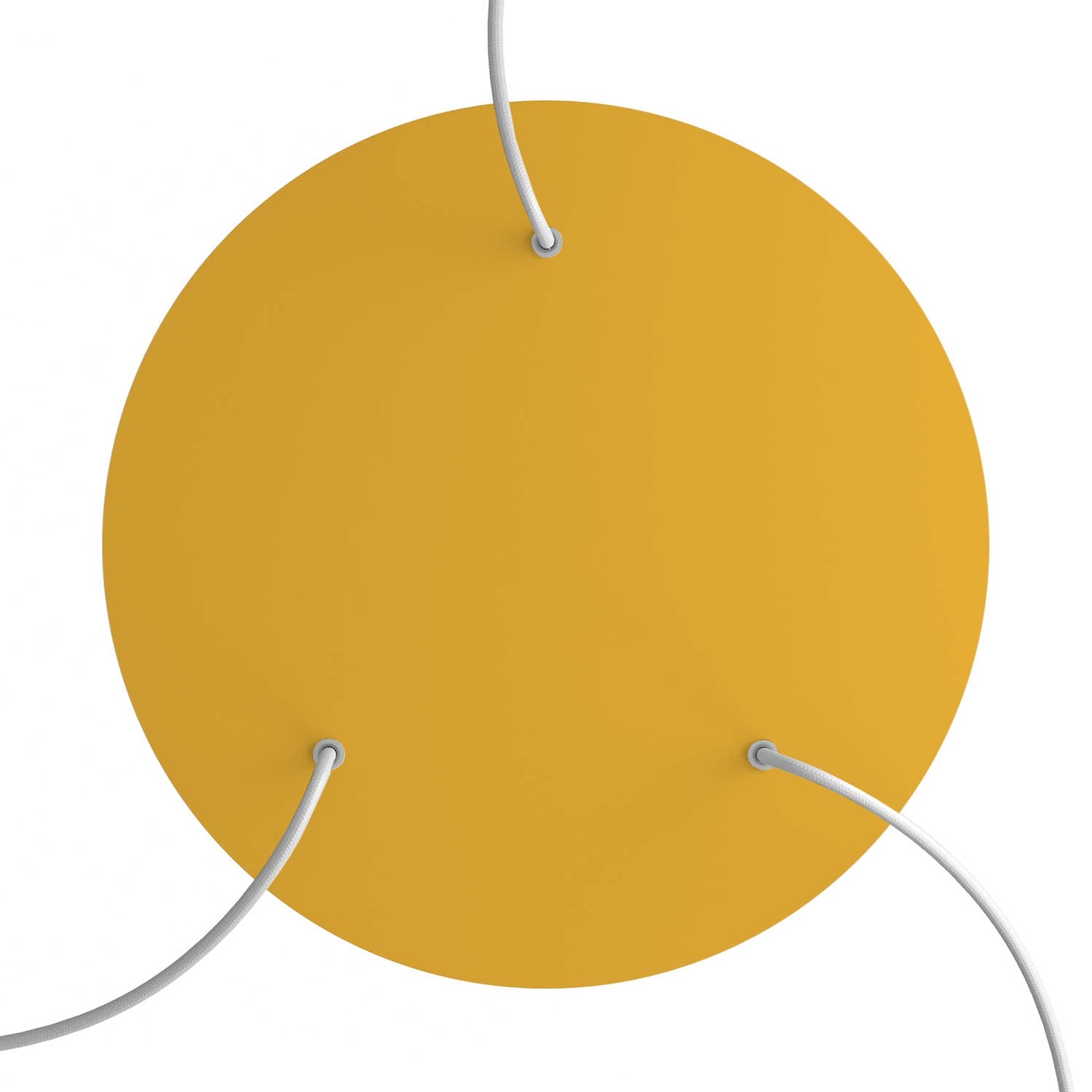 Rosone XXL Rose-One rotondo, diametro 400 mm con 3 fori e 4 fori laterali - Mostarda Bianco