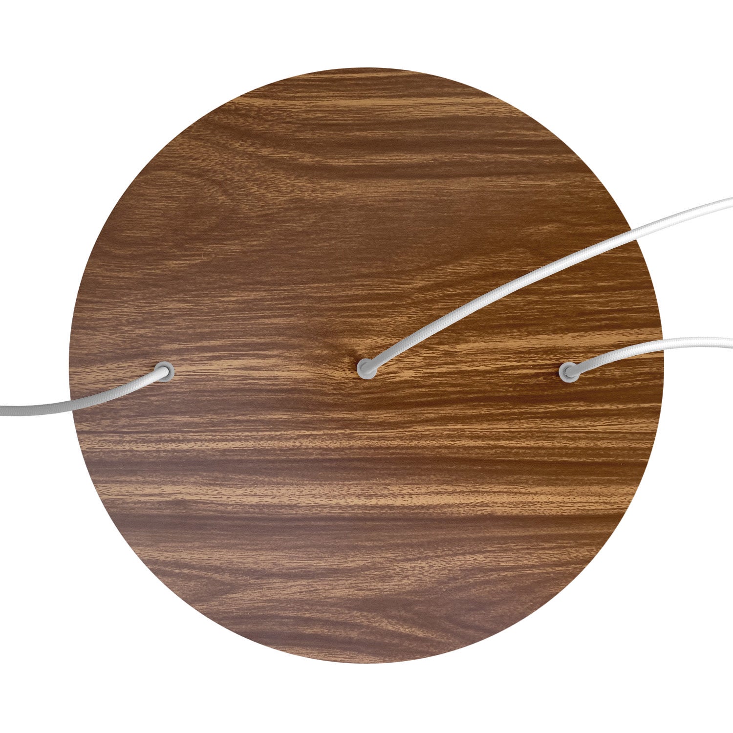 Rosone XXL Rose-One rotondo, diametro 400 mm con 3 fori in linea e 4 fori laterali - Legno Bianco