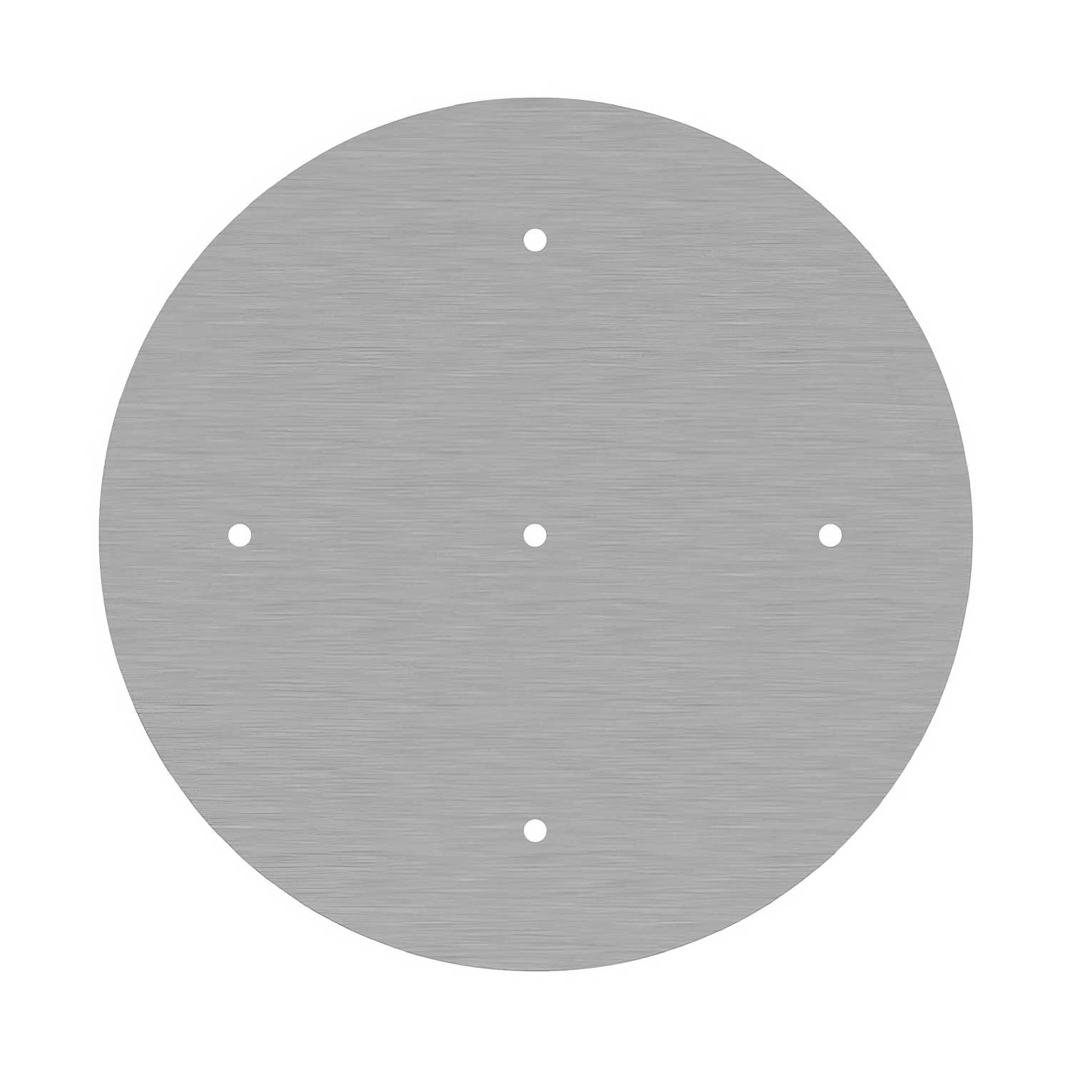 Rosone XXL Rose-One rotondo, diametro 400 mm con 5 fori e 4 fori laterali - Dibond Acciaio satinato Bianco