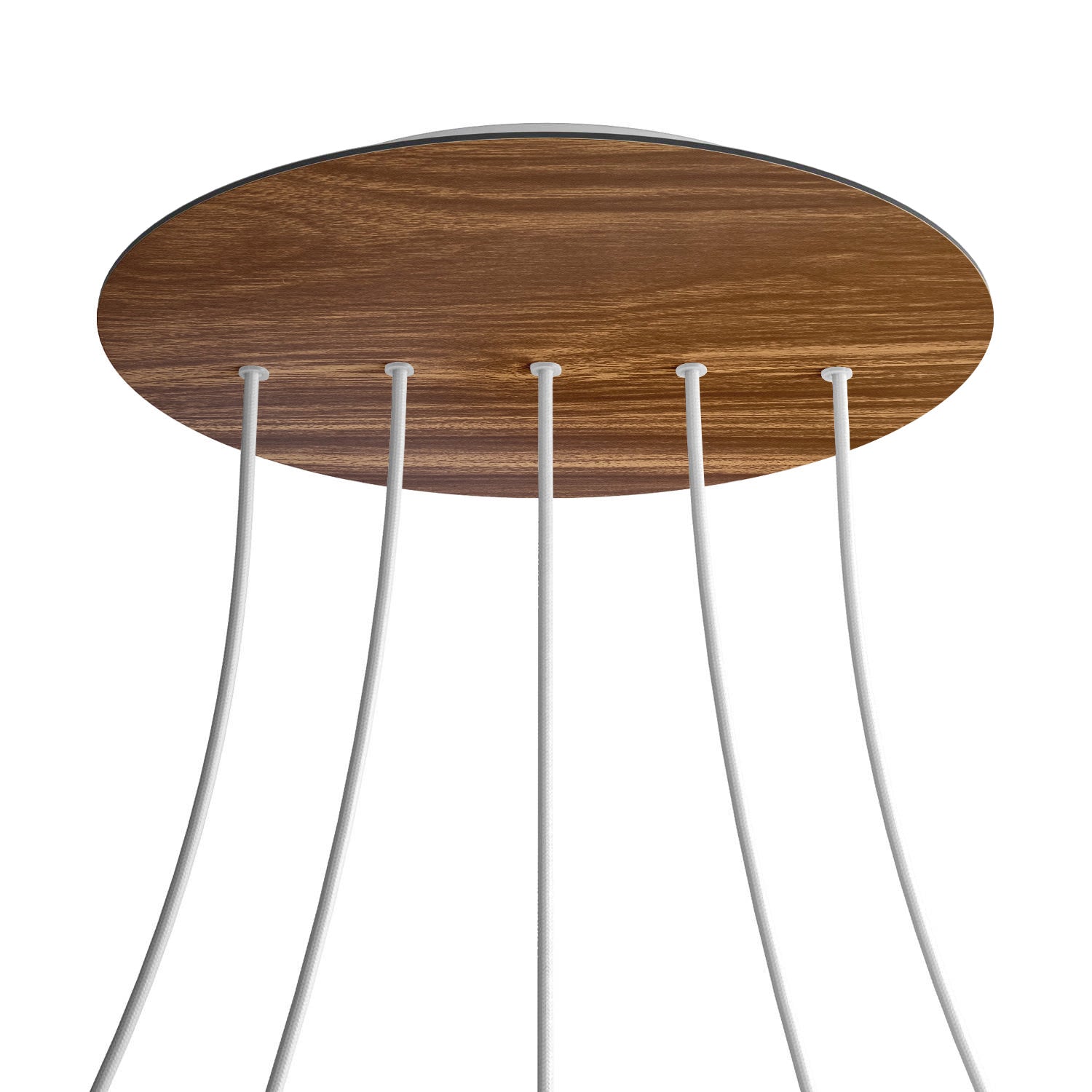 Rosone XXL Rose-One rotondo, diametro 400 mm con 5 fori in linea e 4 fori laterali - Legno Bianco