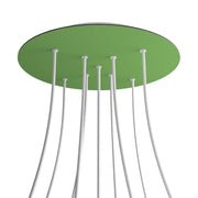 Rosone XXL Rose-One rotondo, diametro 400 mm con 9 fori a X e 4 fori laterali - Verde prato Bianco