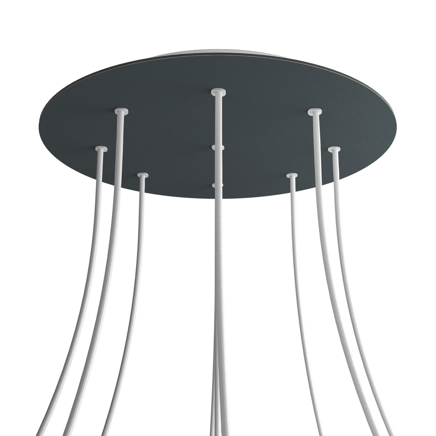 Rosone XXL Rose - One rotondo, diametro 400 mm con 9 fori e 4 fori laterali - Antracite - Creative Cables