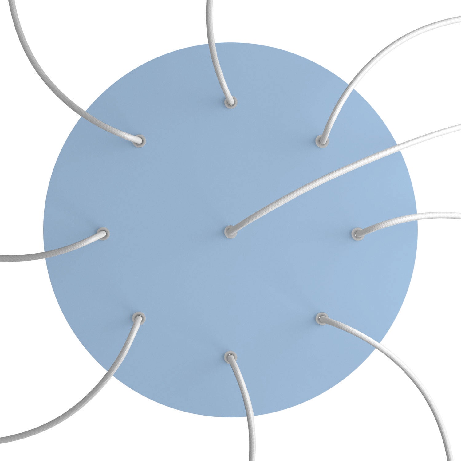 Rosone XXL Rose-One rotondo, diametro 400 mm con 9 fori e 4 fori laterali - Blu carta da zucchero Bianco