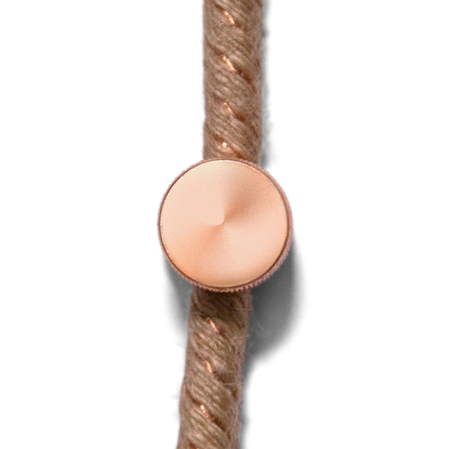 Sarè - Fissaggio a parete, passacavo in metallo per cavo tessile - Rame